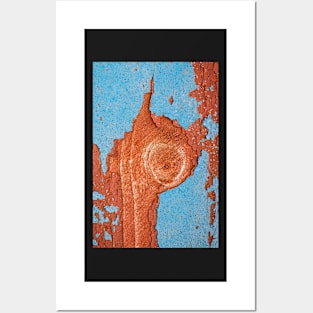 Abstract Blue and Red Painted Wood Posters and Art